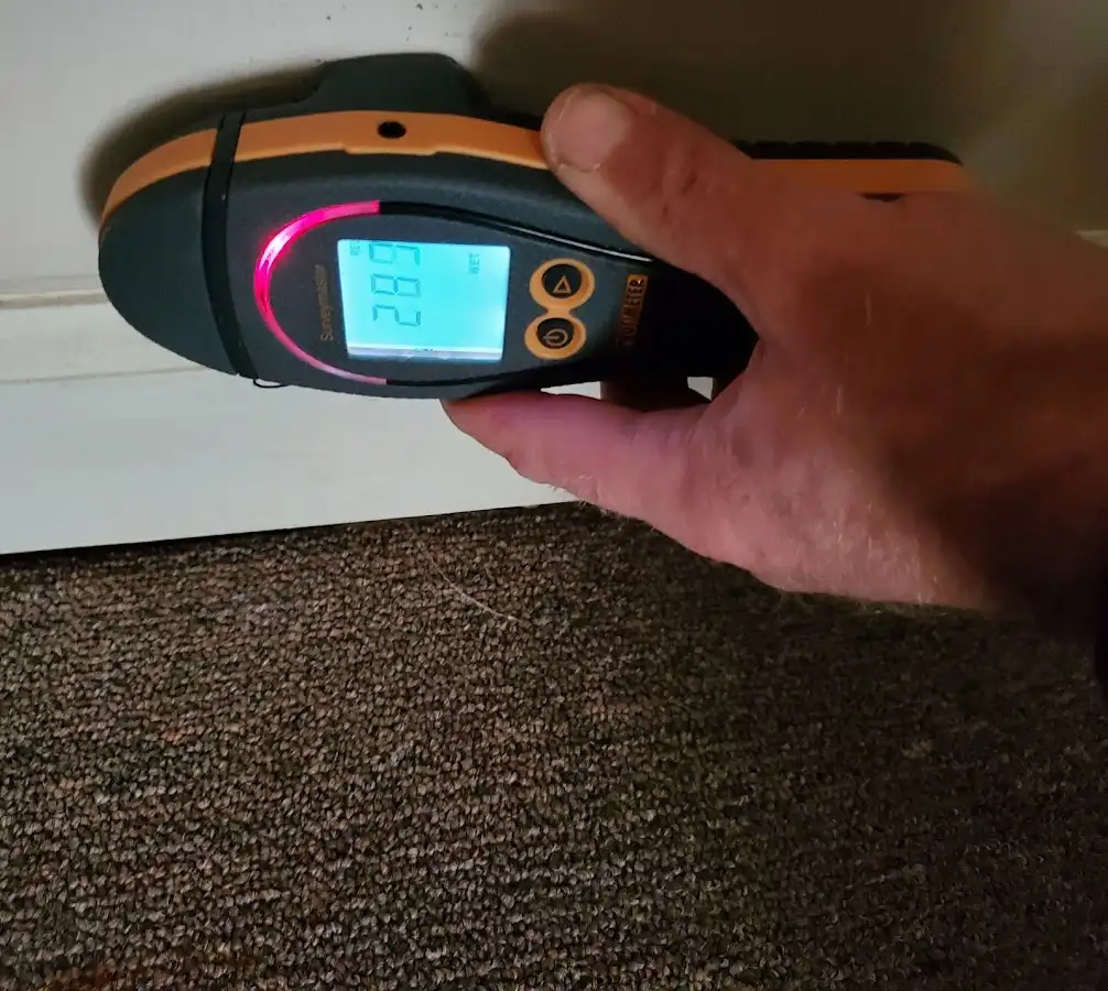 Moisture detection at baseboard during Mold Inspection & Testing in Corrales